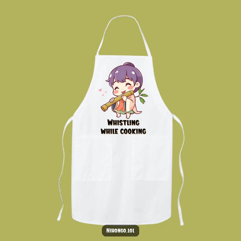 Funny Cheerful Flute Player Apron: Cook with a Song in Your Heart
