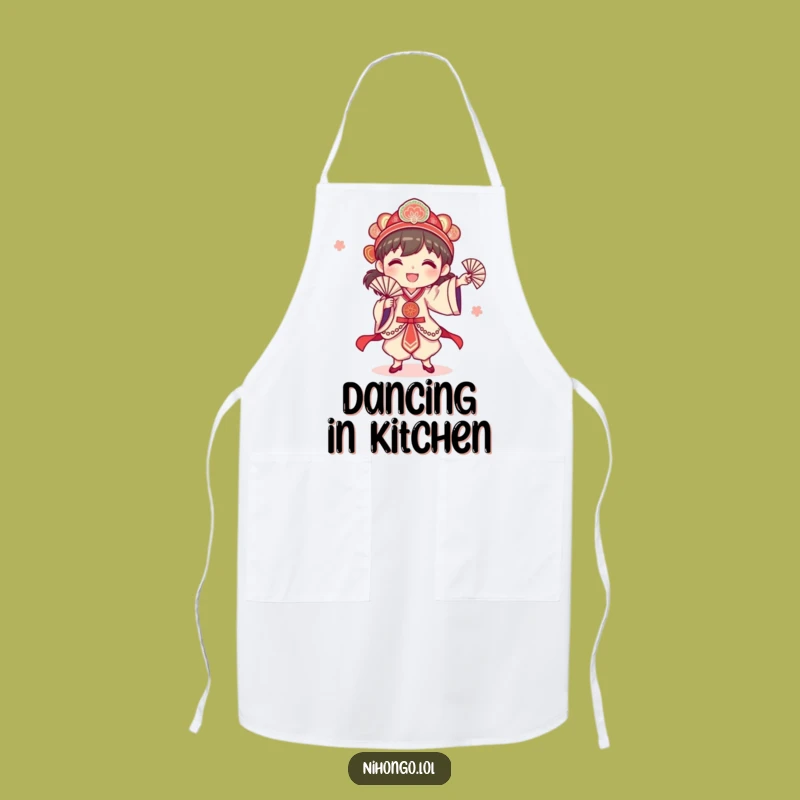 Funny Happy Fan Dancer Apron: Dance Through Your Culinary Creations