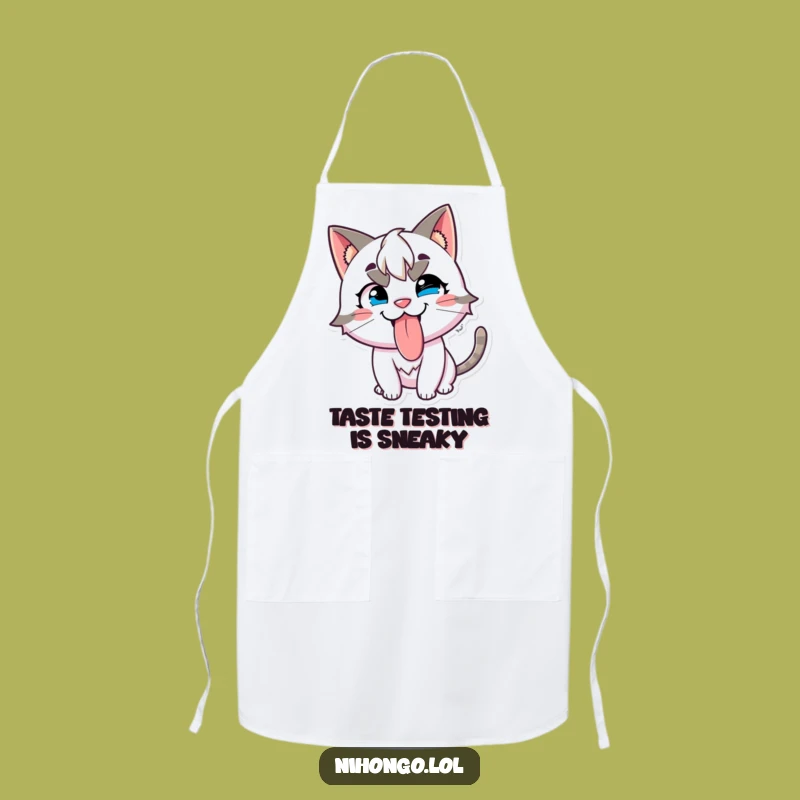 Funny Mischievous Cat Apron: Tongue Out Chef, A Playful Funny Gift