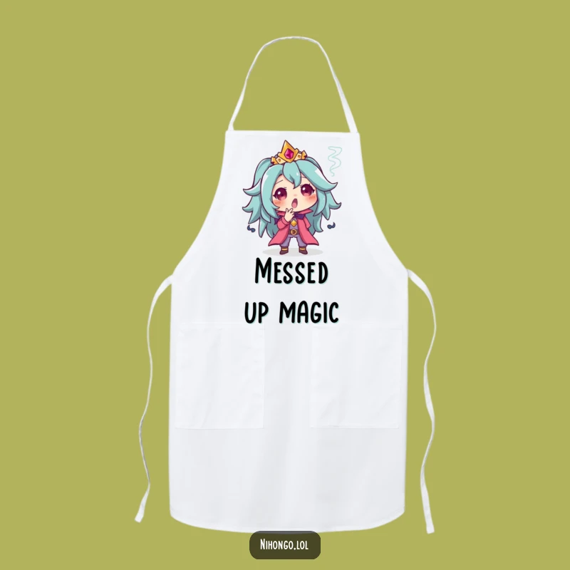 Funny Surprised Character Apron - Cook with a Puff of Magic!