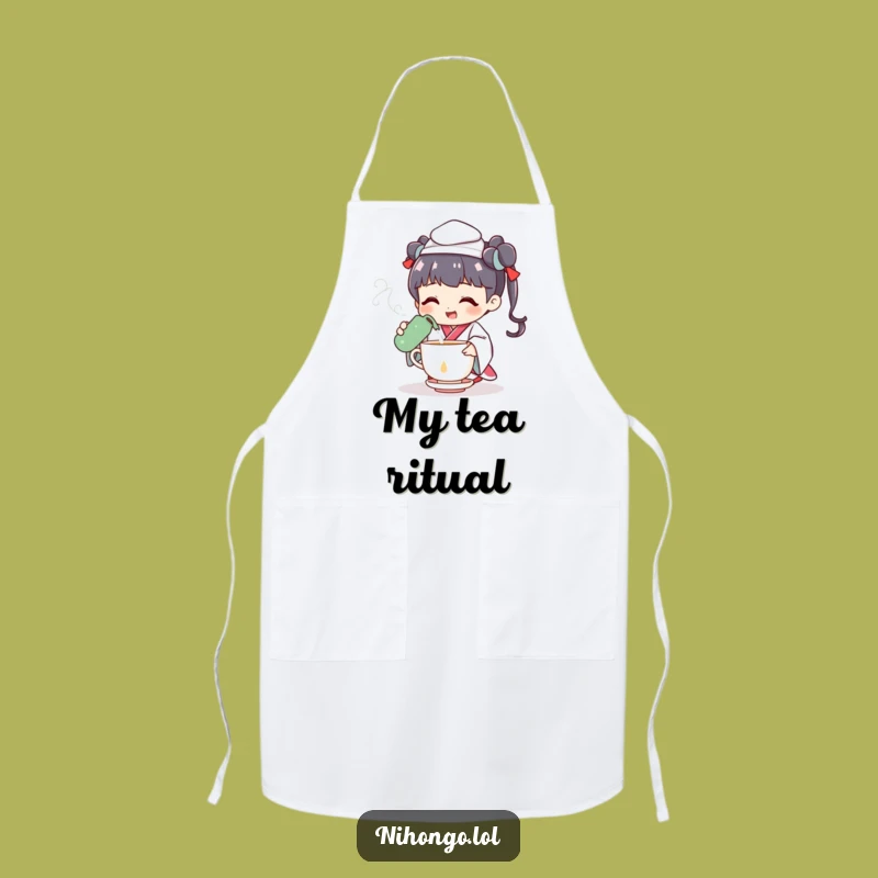 Funny Tea Ceremony Apron: Cheerful Host, Elegant Kitchen Funny Gift