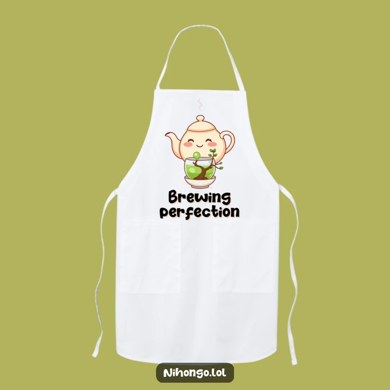 Funny Teapot Apron: Happy Gardener, Hilarious Kitchen Gift for Tea Lovers