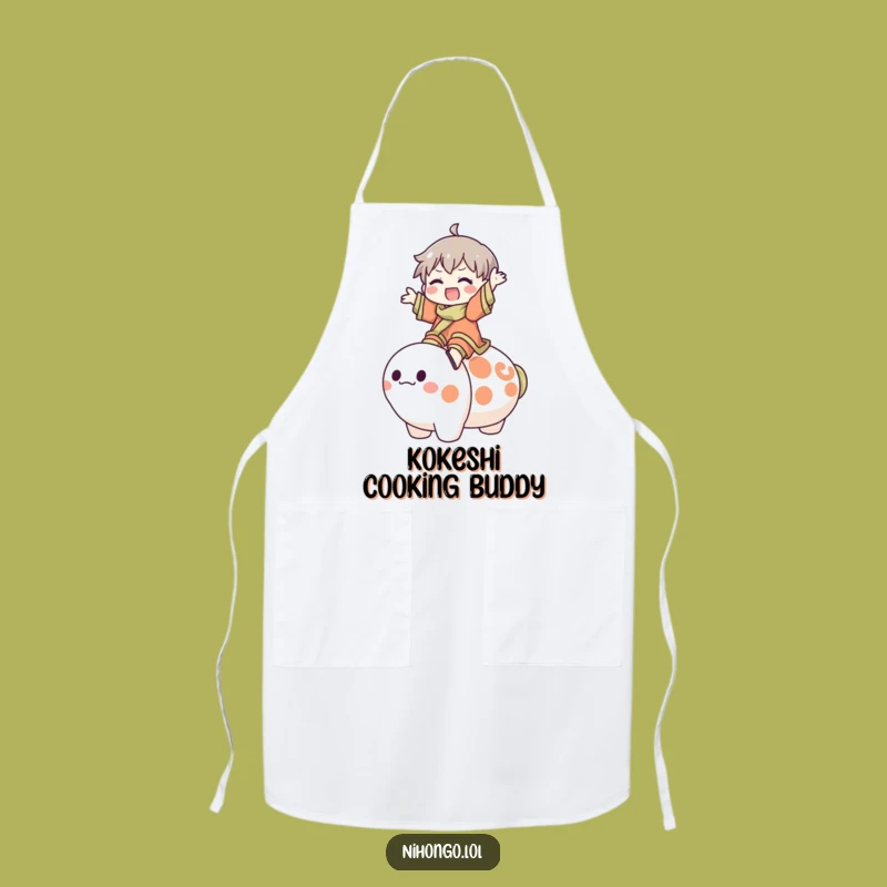 Funny Kokeshi Doll Apron - Cook with Joyful Whimsy & Humor