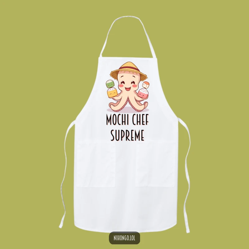 Funny Octopus Mochi Apron: Chef Cephalopod Juggling, Kitchen Funny Gift!