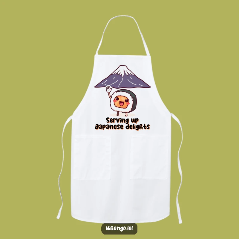 Funny Sushi Mount Fuji Apron: Hilarious Japanese Wear for the Culinary Adventurer