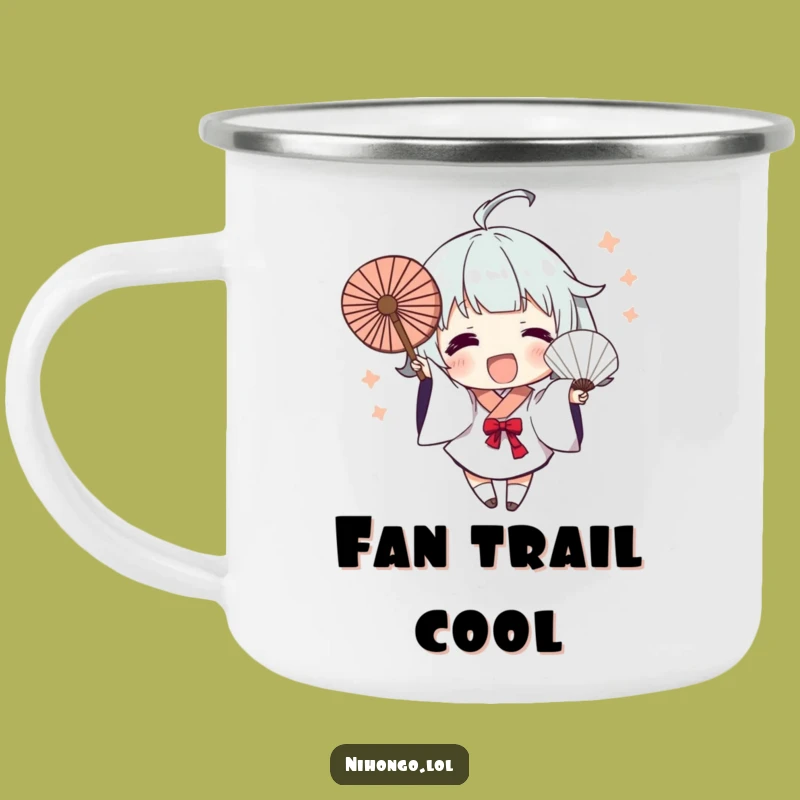 Funny Fan Waving Camping Mug - Enjoy Campfire Breezes with Humor