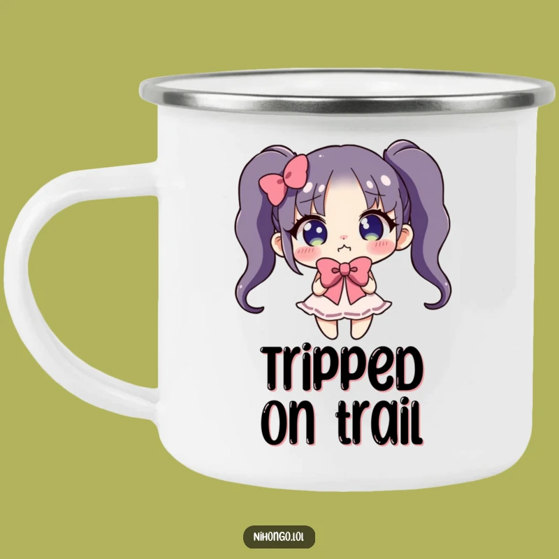 Funny Camping Mug: Trail Bow, Character's Stumble, Gift for Adventurous Klutzes