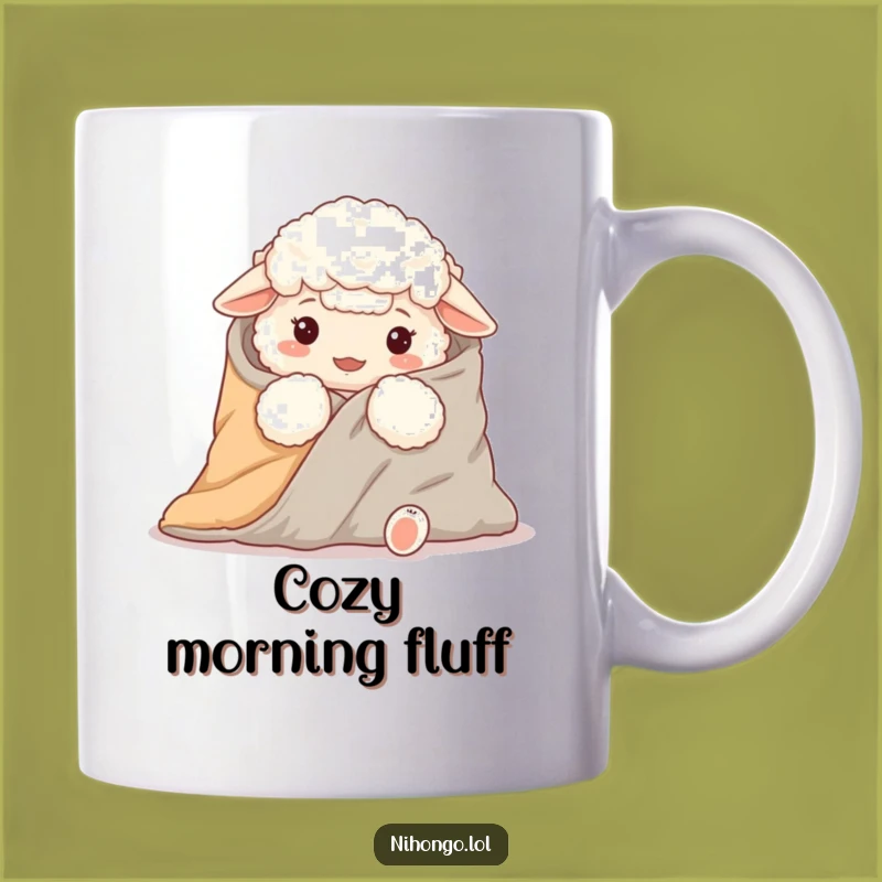 Funny Sheep Futon Mug: Cozy Sheep Snuggling Blanket, Comfy Funny Gift!