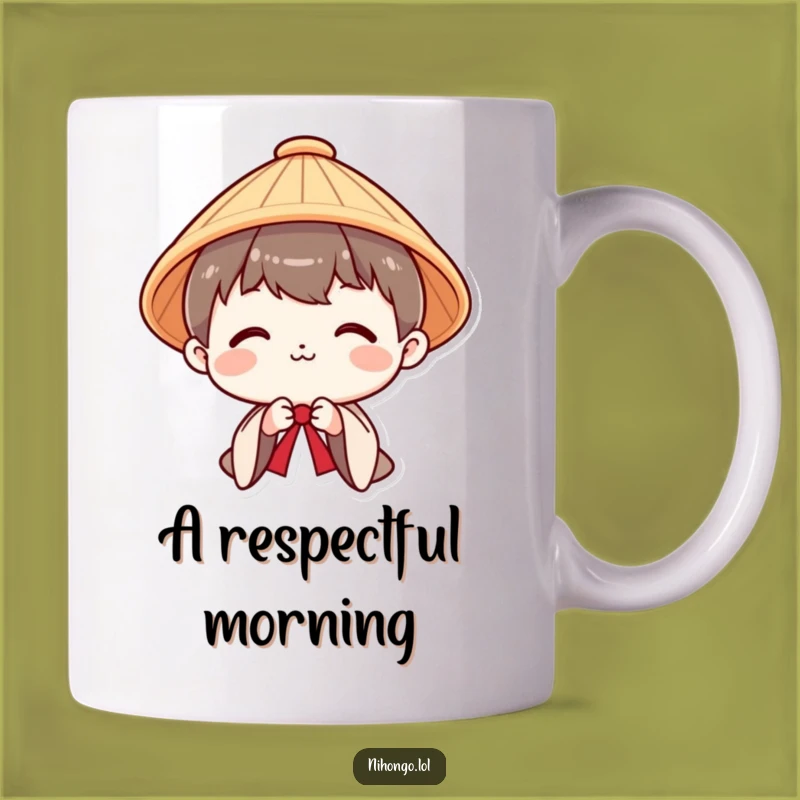 Funny Polite Japanese Bow Mug: Humorous Gift for Respectful Greetings
