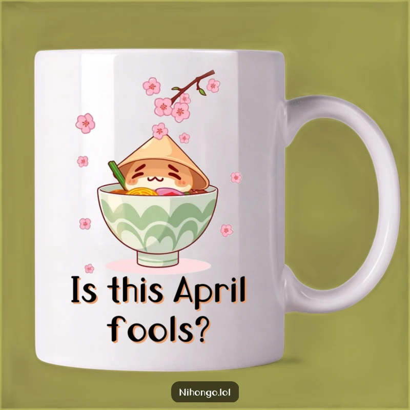 Funny Ramen Bowl & Cherry Blossoms Mug: A Hilarious Conical Hat Gift for Noodle Lovers