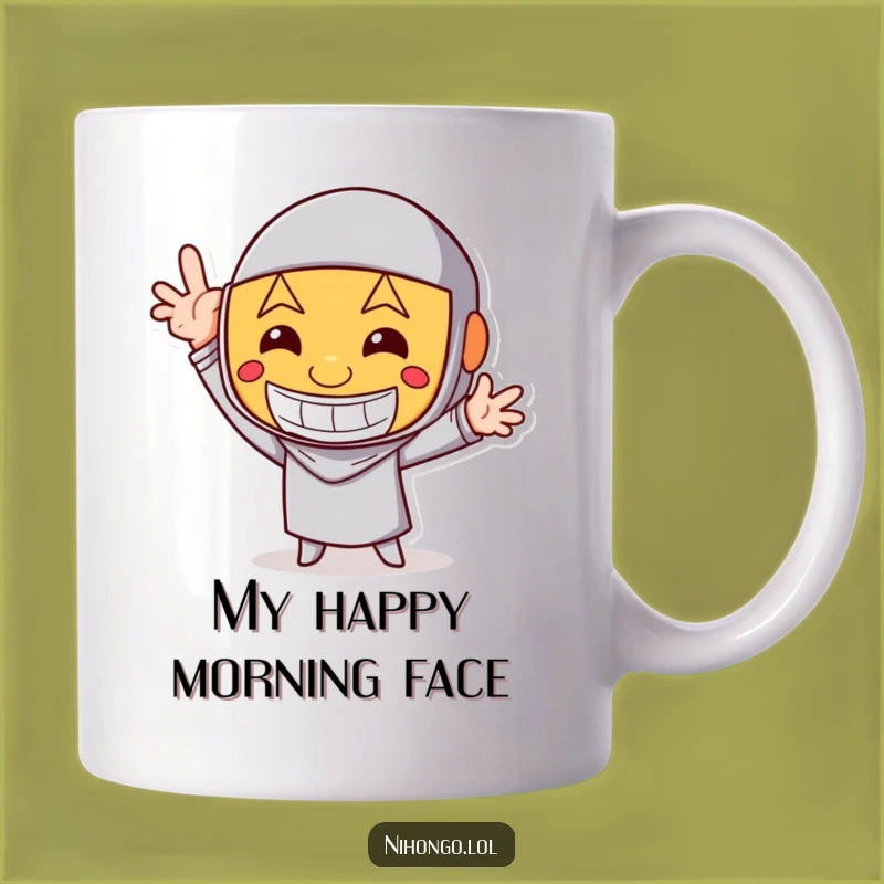 Funny Happy Mask Mug - Hilarious Pose & Cheerful Gift for Joy Seekers