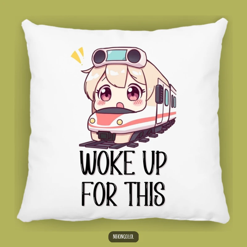 Funny Surprised Bullet Train Pillow: Cozy Humorous Gift for Shocked Comfort