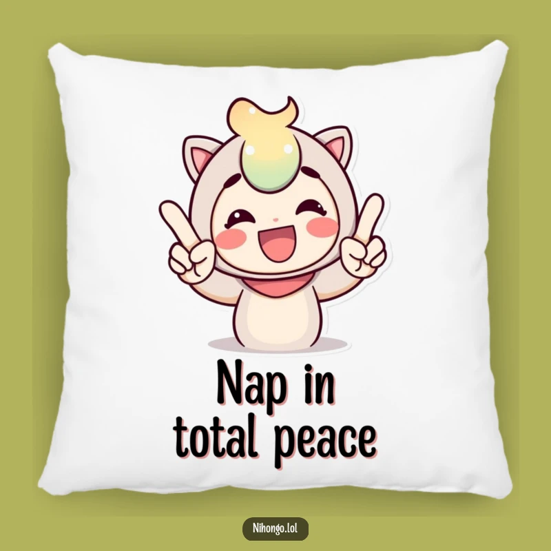 Funny Peace Sign Pillow: Cheerful Character Adds Comfort and Humor