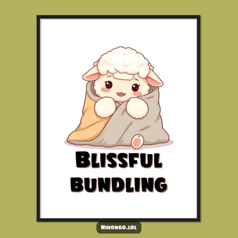 Funny Sheep Futon Digital Art: Instant Cozy Sheep Print, Unique Funny Gift!