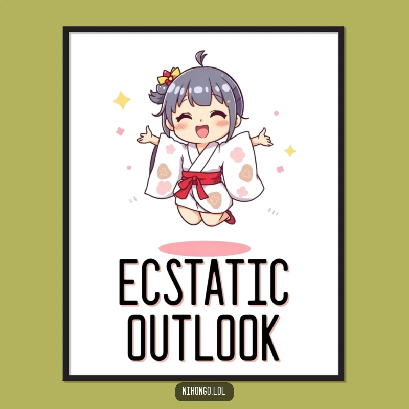 Funny Kimono Jump Character Digital Art - Instant Festivity, Perfect Funny Gift