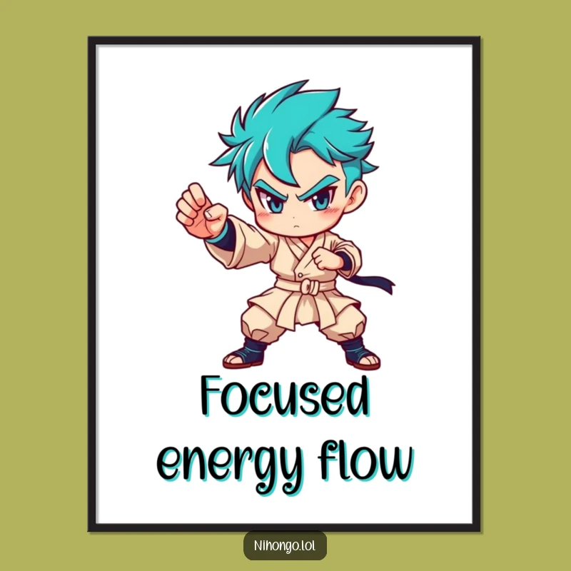 Funny Martial Arts Digital Art: Instant Power Print, Perfect Gift