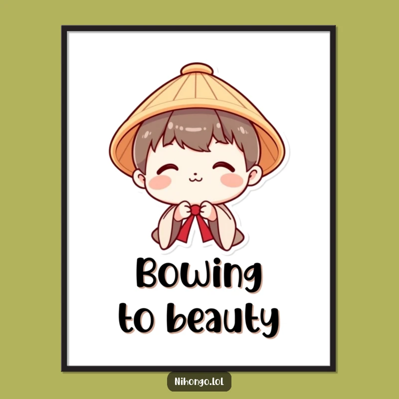 Funny Polite Bow Digital Art: Instant Humorous Gift for Decor