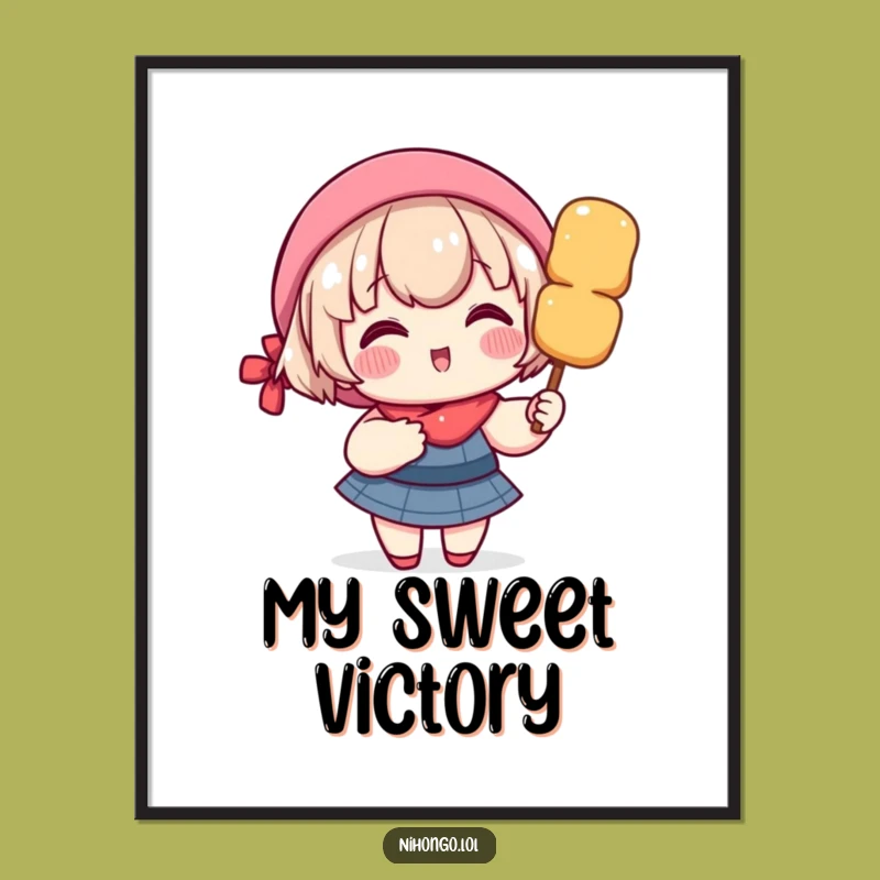 Funny Dango Skewer Digital Art: Rosy Cheeks Joy, Instant Funny Gift