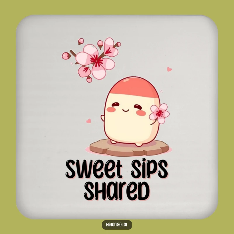 Funny Bean Bun Flower Drink Coaster - Protect Surfaces with Hilarious Sweet Art