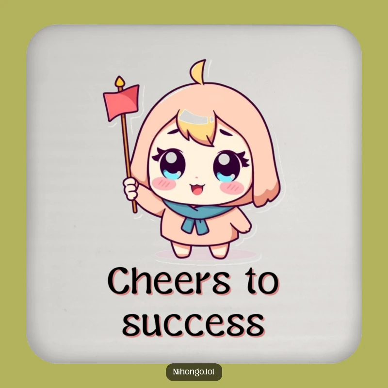 Funny Character Coasters: Protect Surfaces with Cheerful Flag Waving