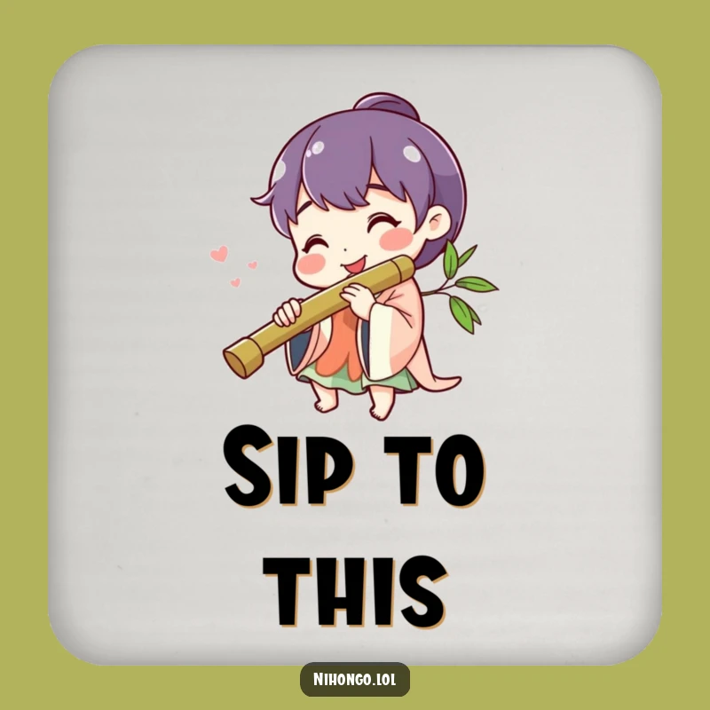 Funny Cheerful Flute Player Coaster: Protect Surfaces with Musical Charm