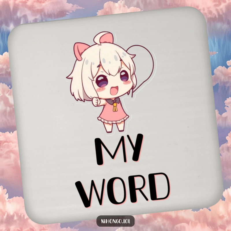 Funny Drink Coaster featuring a character dramatically pointing to a speech bubble, adding a touch of humor and protection to tabletops.