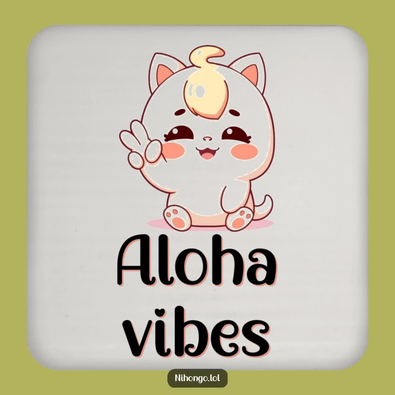 Funny Shaka Sign Character Coaster - Protect Surfaces with Chill, Perfect Funny Gift