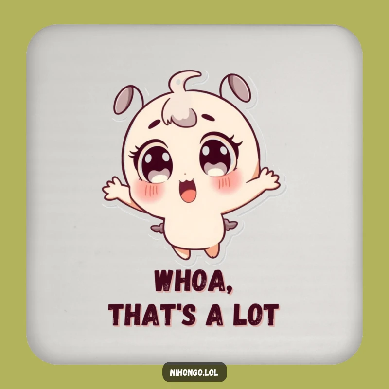 Funny Surprised Character Coaster: Large Eyes Jumping, Protect Surfaces Funny Gift