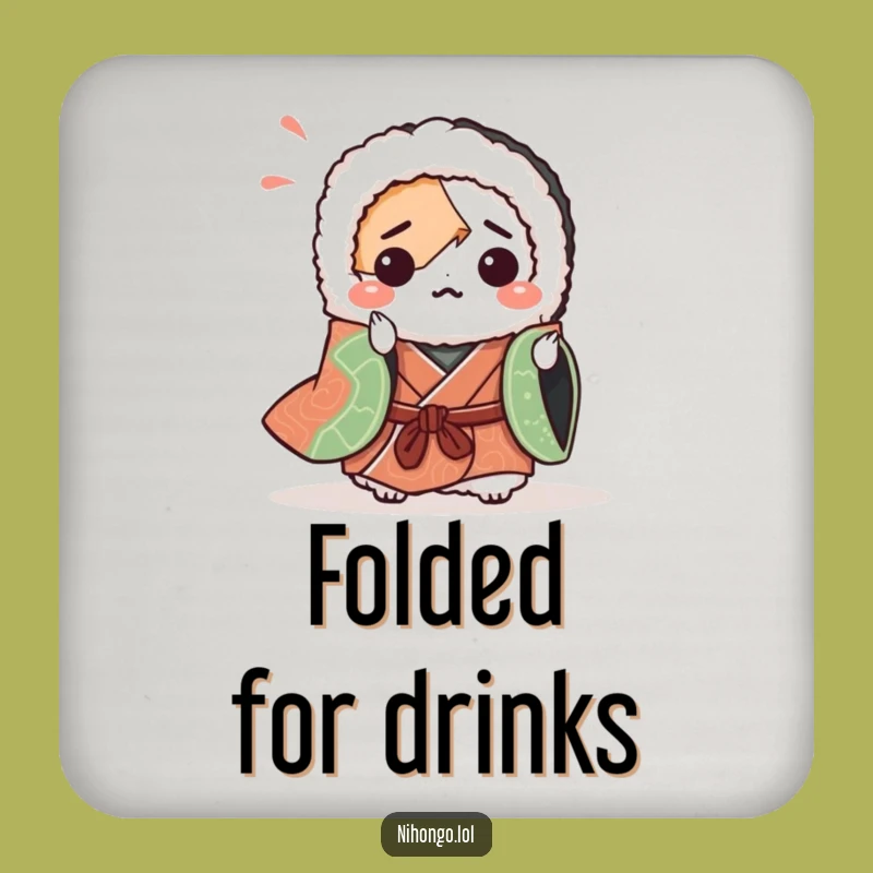 Funny Sushi Origami Drink Coaster: Sip with a Smile, Ideal Funny Gift for Foodie Tables