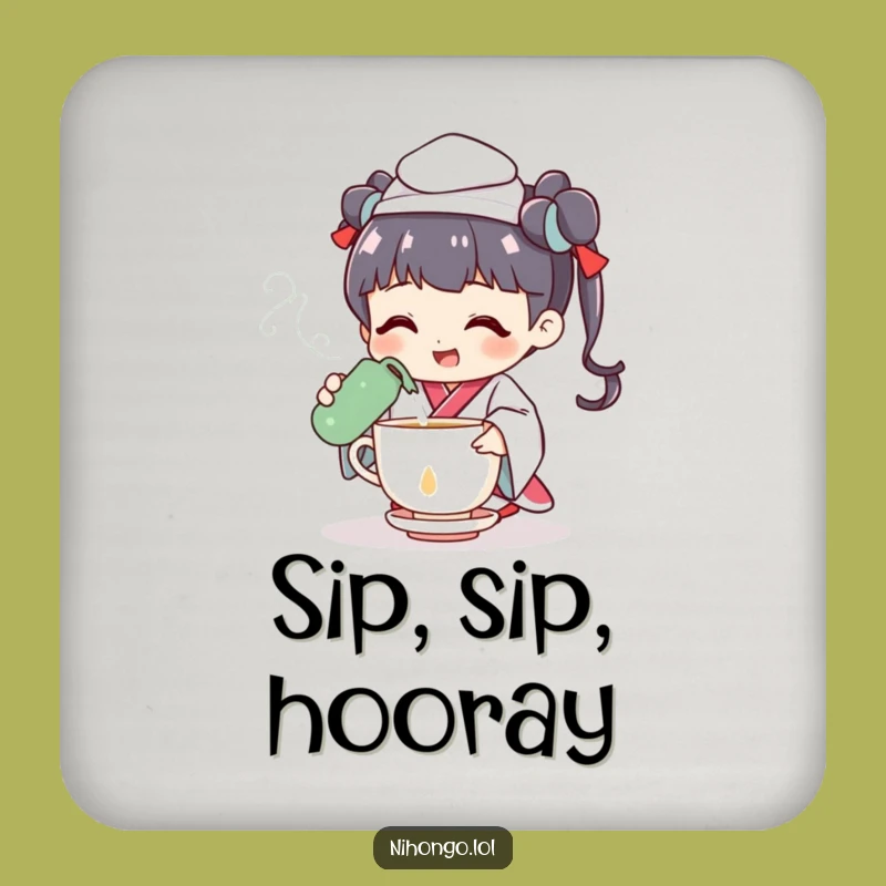 Funny Tea Ceremony Coaster: Cheerful Style, Protective Funny Gift