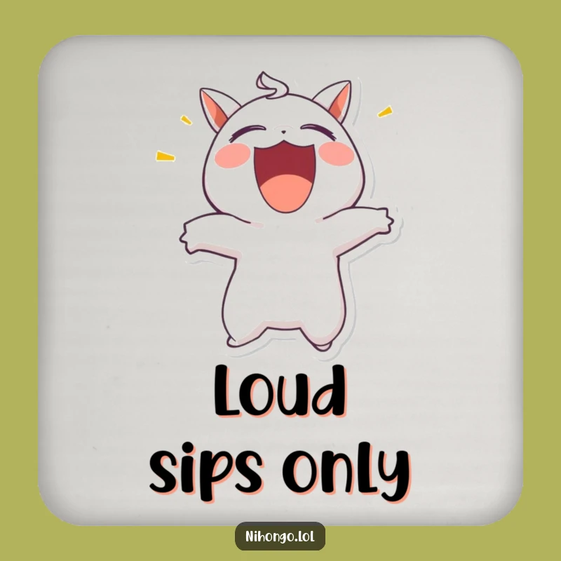 Funny Shouting Character Coaster - Protect Surfaces with Hilarious Joyful Vibes!