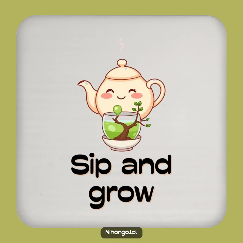 Funny Teapot Coaster: Happy Gardener, Hilarious Drink Decor