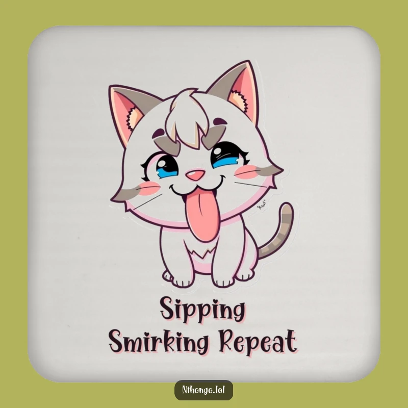 Funny Mischievous Cat Coasters: Tongue Out Style, A Chic Funny Gift Set