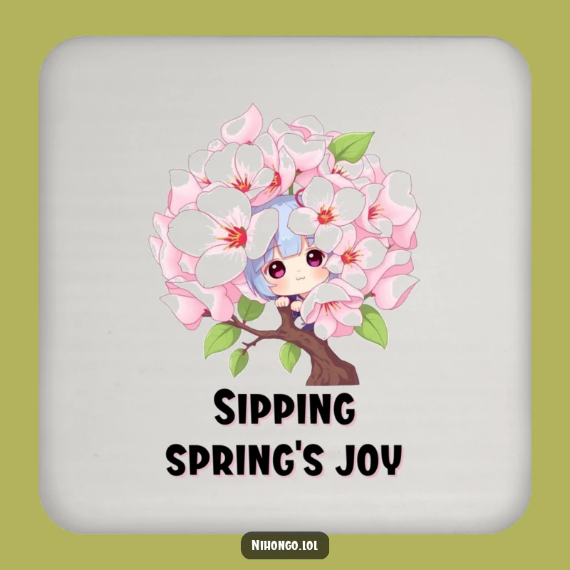 Funny Peekaboo Blossom Coaster - Spring Drink Protector, Adorable Funny Gift for Tables