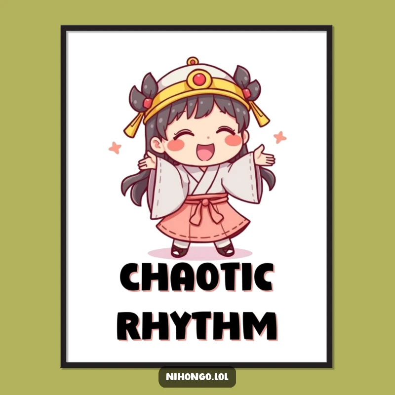 Funny Dance Poster: Giggling Character Art, Hilarious Funny Gift for Decor