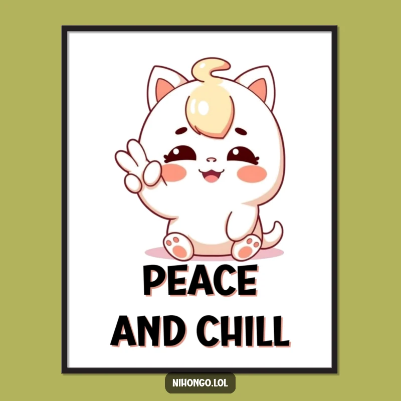 Funny Shaka Sign Character Art Poster - Relaxed Decor, Perfect Funny Gift