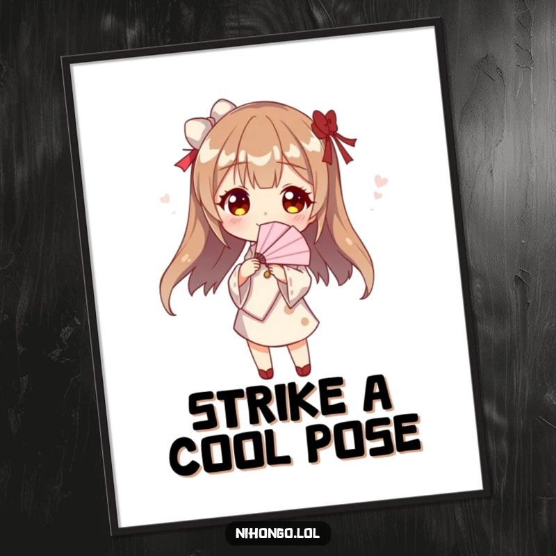 Funny fan dancer poster, a piece of wall art depicting a character striking a pose with a paper fan, evoking style and performance.