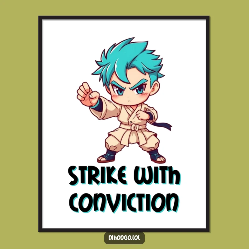 Funny Martial Arts Pose Poster: Inspiring Wall Art, Perfect Gift Choice