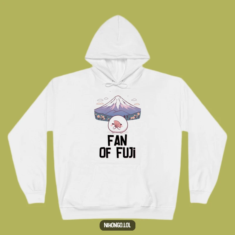 Cozy Funny Mochi Mount Fuji Hoodie: Respectful Bow, Perfect Humorous Gift