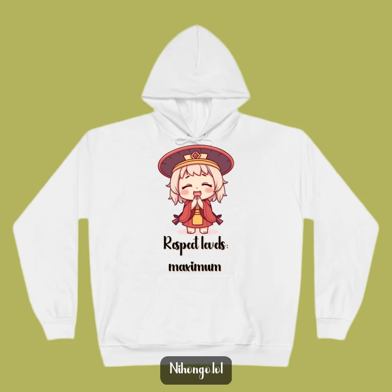 Funny Bowing Character Hoodie: Japanese Hat Comfort, A Cozy Funny Gift