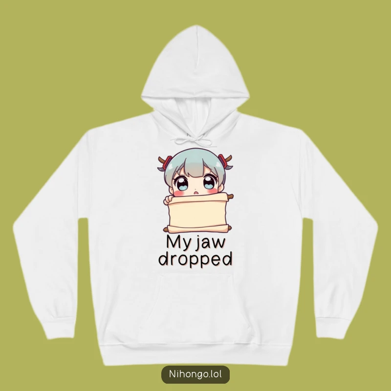 Funny Surprised Character Hoodie - Cozy Scroll Shock Sweatshirt for Reactions