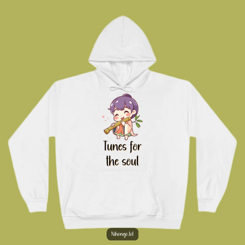 Funny Cheerful Flute Player Hoodie: Cozy Melodies for Chilly Days