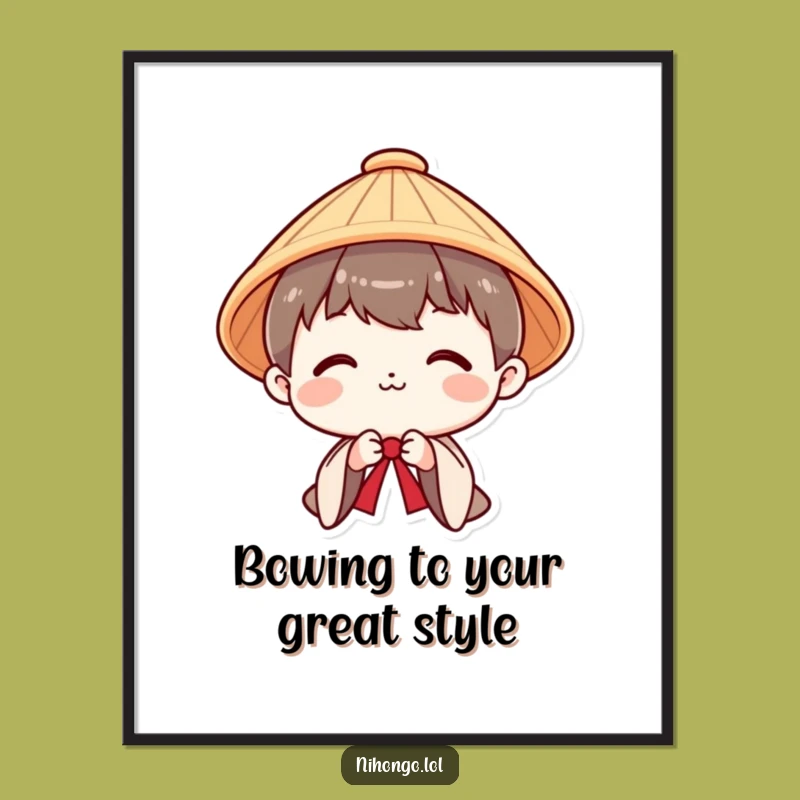 Funny Free Printable Wall Art: Polite Japanese Bow Culture Downloadable Art