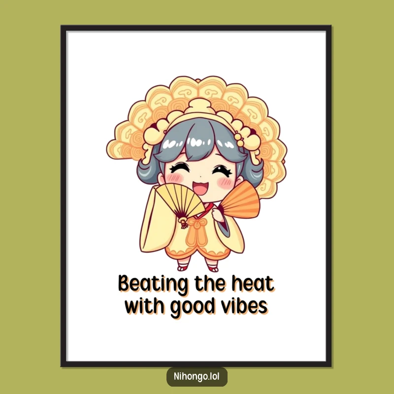 Free Printable Wall Art: Happy Fan Character, Humorous Downloadable Decor