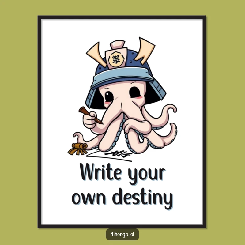 Free Printable Octopus Samurai Wall Art - Unique Downloadable Japanese Decor