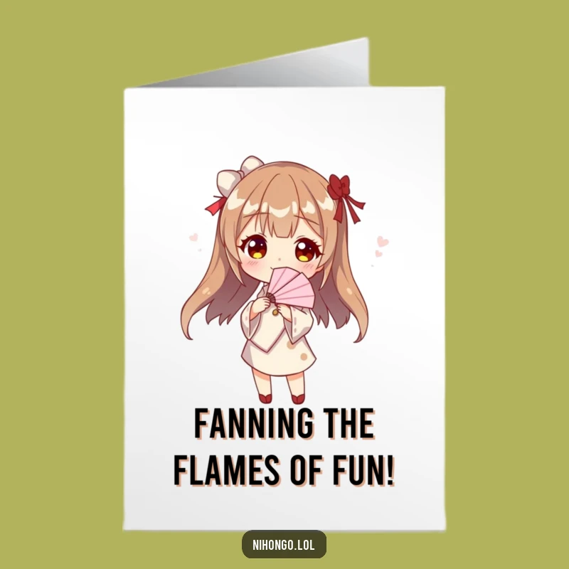 Free Printable Birthday Card: Fan Pose Character, Stylish Funny Downloadable Gift