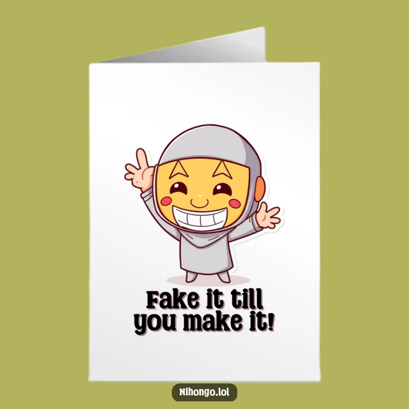Free Printable Birthday Card: Happy Mask Pose Funny Downloadable Gift