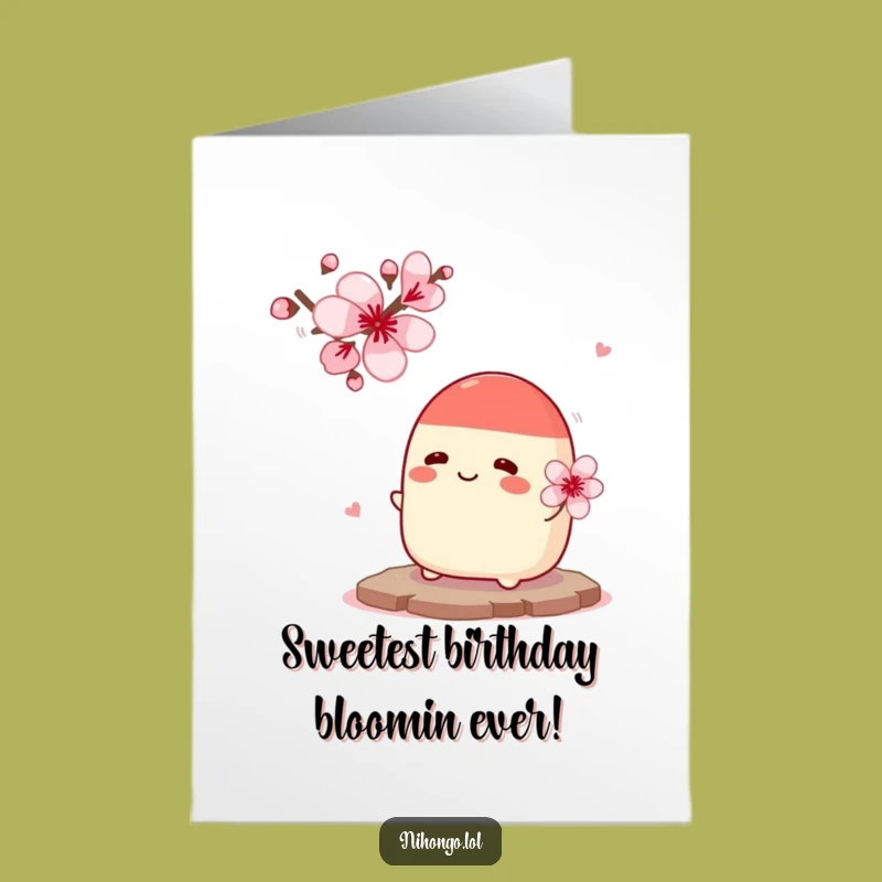 Free Printable Happy Birthday Bun Card: Nervous Flower Humor Greeting