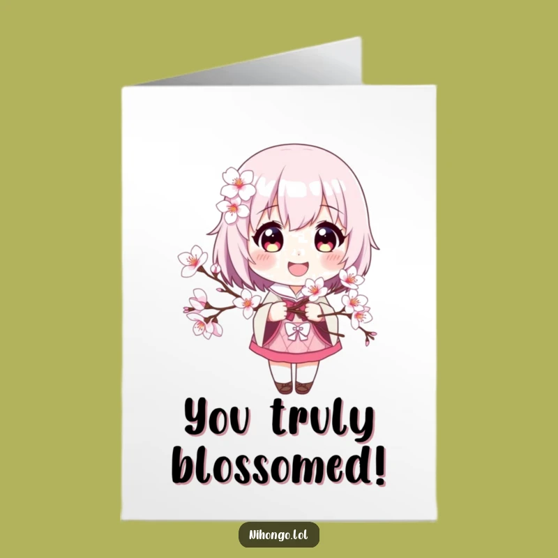 Free Printable Cherry Blossom Congratulations Card: Funny Downloadable Gift for Any Occasion