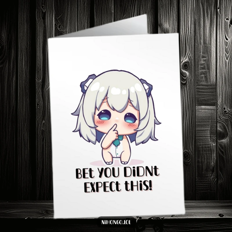 Funny Free Printable Congratulations Card: A character whispering conspiratorially, finger pressed to lips, hinting at exciting news.